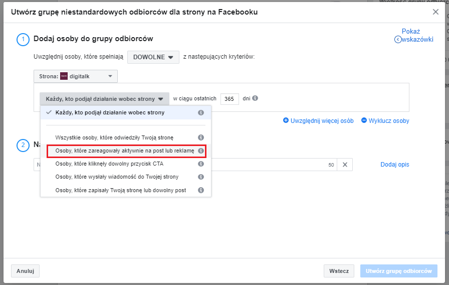 Osoby ktore aktywnie reaguja na posty