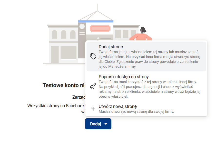 7 Business Manager nowa strona fanpage