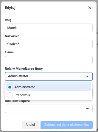 ogranicz dostep admin business manager