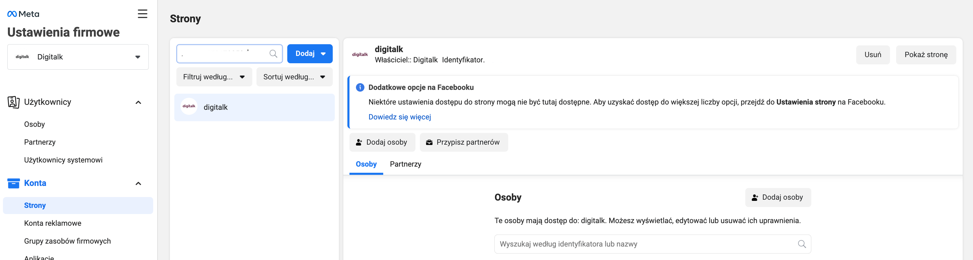 dostep do profili reklamowych